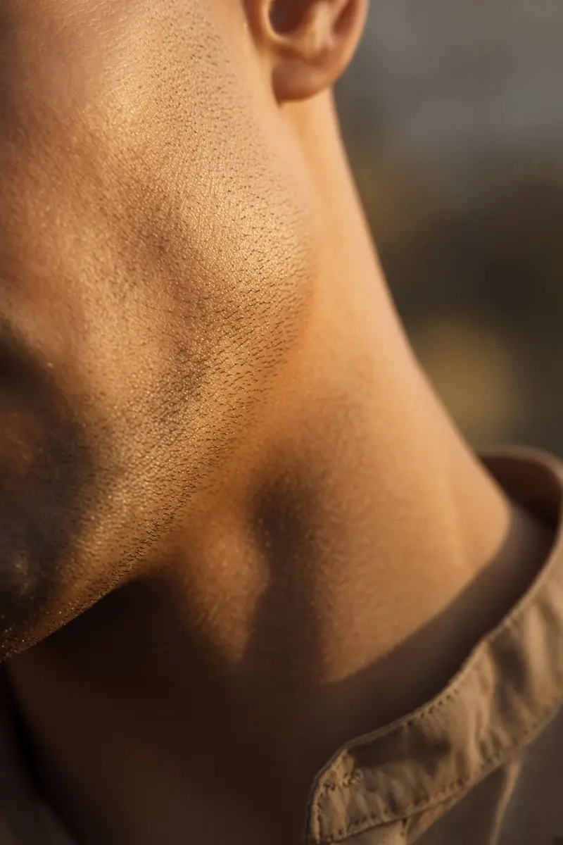 A freshly shaved jaw